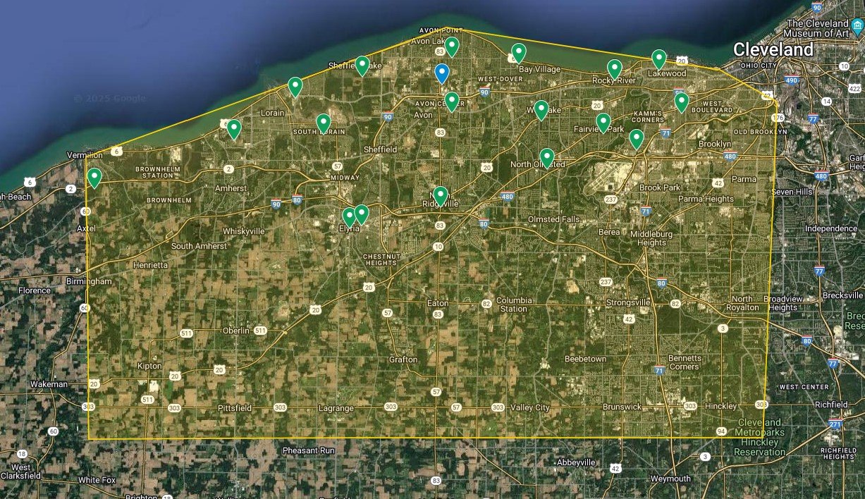 AREAS WE SERVE - TITAN SHOWER DOOR CO. - GOOGLE MAPS